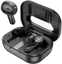 Casti Hoco Wireless conexiune Bluetooth 5.3 TWS tip AirPods In-Ear Retro Style EW31 - Negre