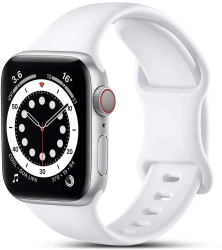 Curea silicon Hoco compatibila cu Apple Watch 1/2/3/4/5/6/SE/ 38/40/41mm Alb 