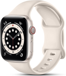 Curea silicon Hoco compatibila cu Apple Watch 1/2/3/4/5/6/SE/ 38/40/41mm Bej 