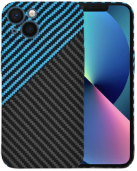 Husa Super Slim pentru iPhone 13 Marmalis Carbon FiberShell Negru/Albastru 