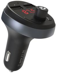 Incarcator Auto cu Modulator FM Bluetooth Fast Charge 2x USB Hoco E41