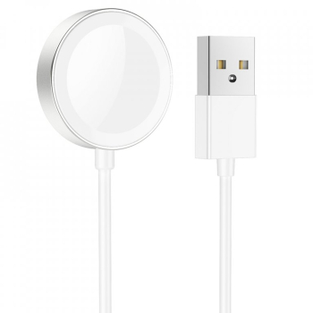Incarcator wireless pentru Apple Watch compatibil cu toate seriile inclusiv Serie 7 HOCO CW39 1.2m alb 
