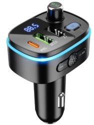 Modulator FM Hoco E62 Wireless+Incarcator Auto 20W QC3.0 Negru 