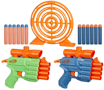 Set de 2 x Blaster Nerf Elite Face-Off-Target 12 Gloante din spuma + Tinta 8+ 