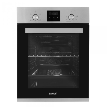 Cuptor incorporabil Samus SCE458GTXV Clasa A 1900W 47L 45 cm Grill Timer Ventilator Gatire automata Negru Inox 
