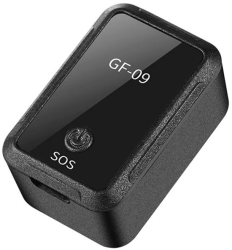 Mini GPS Tracker Techstar® GF-09 Localizare GPS WiFi si LBS Microfon MicroSD SIM GPRS si MMS Negru