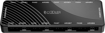 Fan HUB PCCooler ARGB HUB-H01 8 port x 4pin PWM 8 port x 3 pin adresabil RGB SATA