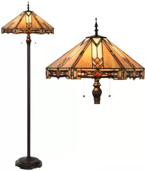 Lampadar Tiffany polirasina sticla 50x161 cm 