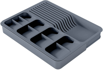 Suport organizare tacamuri si cutite extensibil pe latime de la 315 la 470 mm gri deschis 