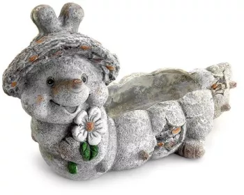 Decoratiune gradina ceramica omida cu ghiveci 47x23x28 cm 