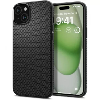 Husa pentru iPhone 15 Plus - Spigen Liquid Air - Matte Black 