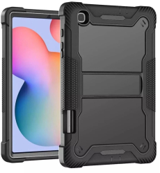 Husa pentru Samsung Galaxy Tab S6 Lite 10.4 P610/P615 + Folie - Techsuit Rugged TabShell - Black 
