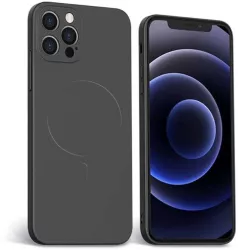 Husa protectie Flippy compatibila cu Apple iPhone 12 Pro Max Mag Safe Silicone Negru 