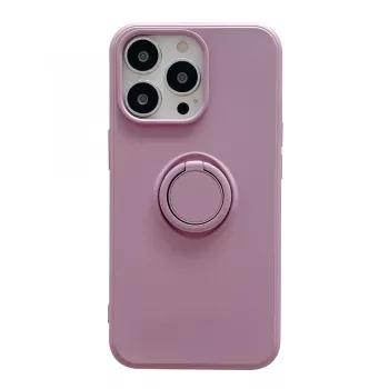Husa protectie Flippy compatibila cu Apple iPhone 13 Liquid Silicone Ring cu suport rotativ Mov 