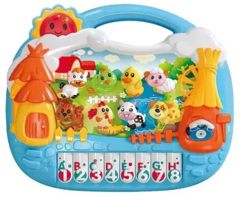 Orga muzicala cu lumini si 8 sunete de animale 