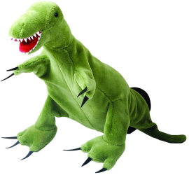 Papusa de mana t-rex beleduc 