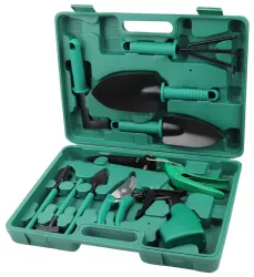 Set 10 accesorii pentru gradinarit Flippy geanta depozitare inclusa otel inoxidabil 37 x 28 cm verde 