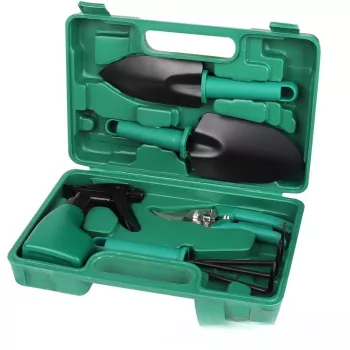 Set 5 accesorii pentru gradinarit Flippy geanta depozitare inclusa otel inoxidabil 18.5 x 29.5 cm verde 