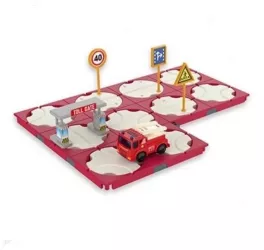 Set asamblare circuit tip puzzle cu masinuta electrica 42 piese 