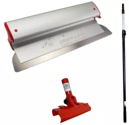 Set gletiera profesionala aluminiu lama inox 40 cm x 0.3 mm suport maner prelungitor 1.2-2.2 m Ergoplane 