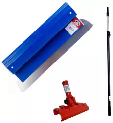 Set gletiera profesionala inox 40 cm x 0.4 mm suport maner prelungitor 1.2-2.2 m Ergolite 