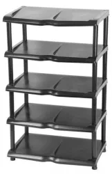 Suport depozitat incaltaminte 5 polite plastic negru 48x30.5x86 cm
