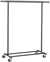 Suport mobil cu roti pentru haine Songmics reglabil metal negru max 90 kg 92x45.4x160 cm 