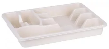 Suport organizare tacamuri tava sertar 6 compartimente bej 30x38x5 cm Strend Pro 