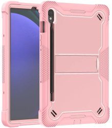 Husa pentru Samsung Galaxy Tab S9 + Folie - Techsuit Rugged TabShell - Rose Gold 