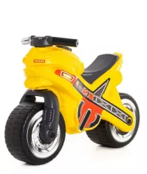 Motocicleta fara pedale MX-ON galbena 70x30x49 3 cm Polesie 