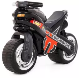 Motocicleta fara pedale MX-ON neagra 70x30x49 3 cm Polesie 