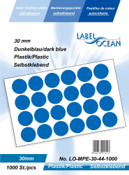 Etichete Autoadezive Buline Colorate Diametru 30 mm Plastic 1000 Bucati Albastru Inchis 1000 