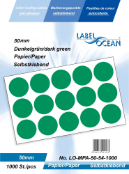 Etichete Autoadezive Buline Colorate Diametru 50 mm Hartie 1000 Bucati Verde Inchis 1000 