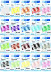 Etichete Autoadezive Buline Colorate Diametru 8 mm Plastic 1000 Bucati Alb 1000 