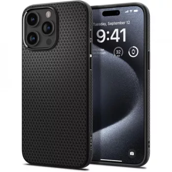 Husa pentru iPhone 15 Pro - Spigen Liquid Air - Matte Black 