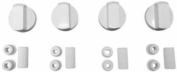 Set 4 butoane universale cuptor & aragaz albe + adaptoare 