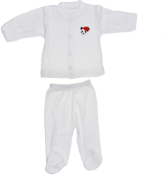 Compleu 2 piese pantaloni si bluza pentru baieti Mini Junior CMPMJ-115-2 Alb 