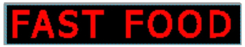 Panou Led de Exterior Programabil/Reclama Luminoasa 100x40cm Text Rosu FAST FOOD 