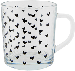 Set 6 cani sticla transparenta neagra 11x8x9 cm 250 ml 