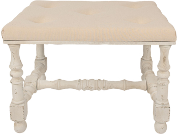 Taburet lemn textil bej 62x47x46 cm
