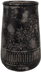 Vaza flori ceramica gri maro 15x23 cm 