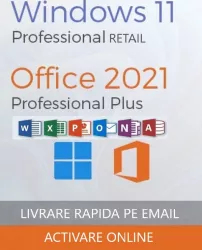 Windows 11 Pro Retail + Office Pro Plus 2021 Activare permanenta pers fizice si juridice 