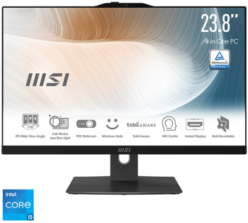 Sistem All-in-One MSI Modern AM242P 12M 23.8 inch Intel Core i5-1235U Full HD IPS Touch 8GB 1TB SSD Intel UHD Graphics No OS Black