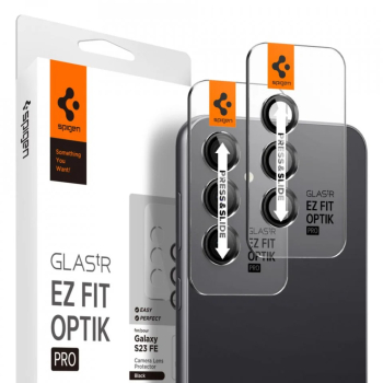 Folie Camera pentru Samsung Galaxy S23 FE / M55 set 2 - Spigen Glas.tR Optik EZ Fit Pro - Black 