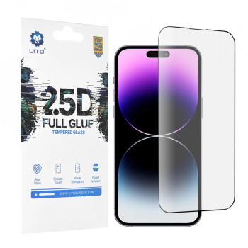 Folie pentru iPhone 14 Pro Max - Lito 2.5D FullGlue Glass - Black 