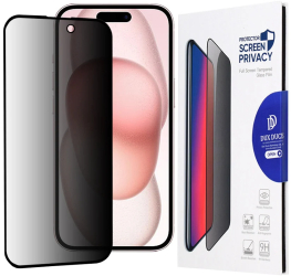 Folie pentru iPhone 15 - Dux Ducis Tempered Glass Privacy - Black 