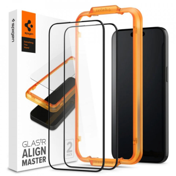 Folie pentru iPhone 15 set 2 - Spigen Glas.TR Align Master - Black 