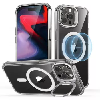 Husa pentru iPhone 15 Pro Max - ESR Classic Hybrid HaloLock Kickstand - Clear 