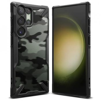 Husa pentru Samsung Galaxy S23 Ultra - Ringke Fusion X Design - Camo Black 