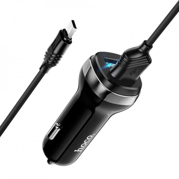 Incarcator Auto 2xUSB 12W 2.4A + Cablu Micro-USB 1m - Hoco Z40 Superior - Black 